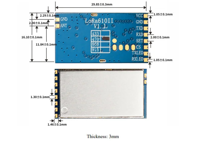 4PCS/Lot LoRa610II 160mW wireless communication Module 5KM Long Distance AES-128 Encryption with TTL Interface
