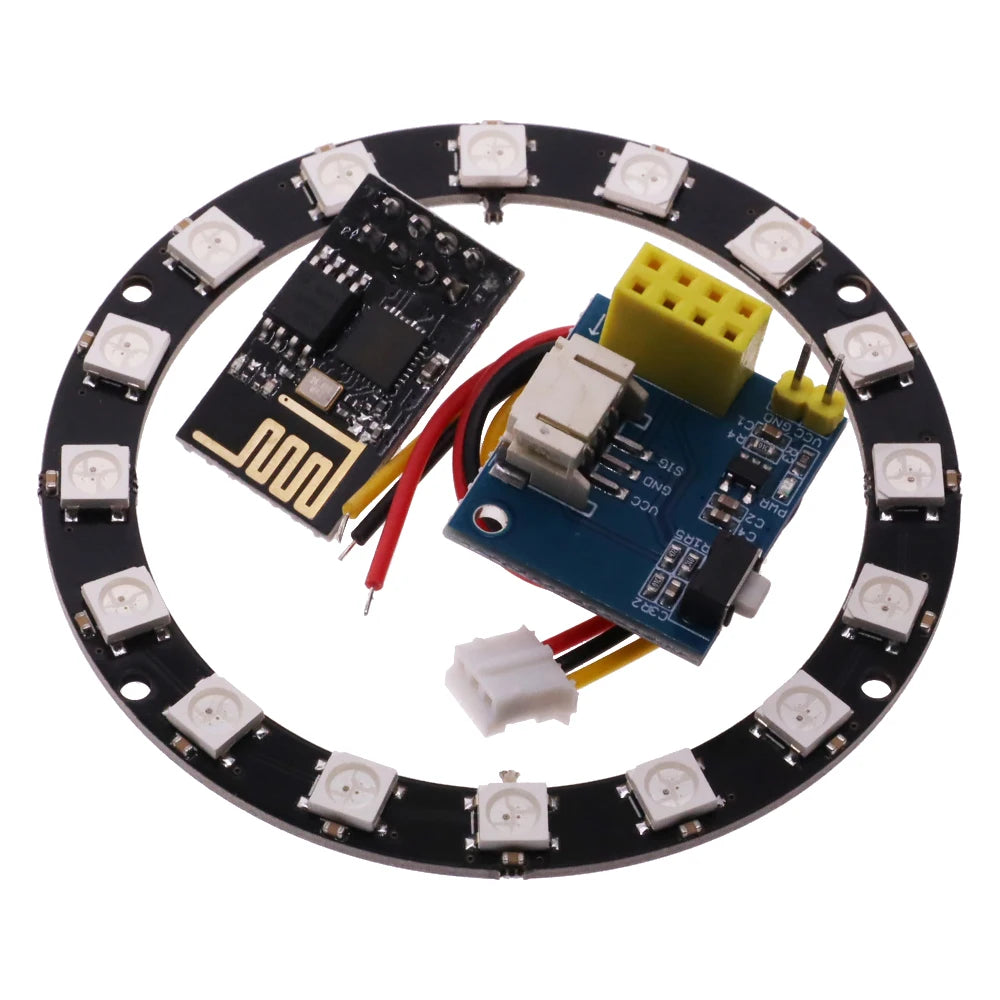ESP8266 ESP-01 ESP-01S RGB LED Controller Module for Arduino IDE WS2812 WS2812B 16 Bits Light Ring Smart Electronic DIY Kit