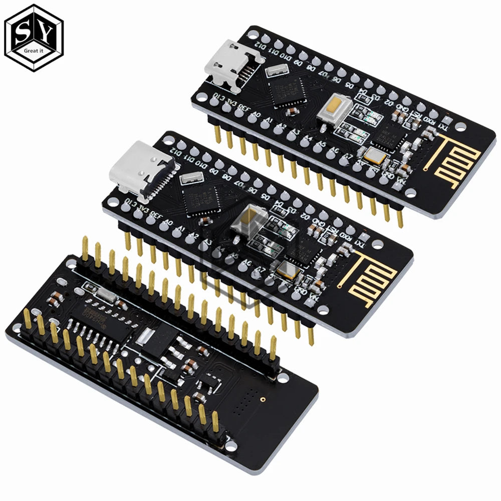 RF-Nano for Arduino Nano V3.0, Micro USB Nano Board ATmega328P QFN32 5V 16M CH340, Integrate NRF24l01+2.4G wireless