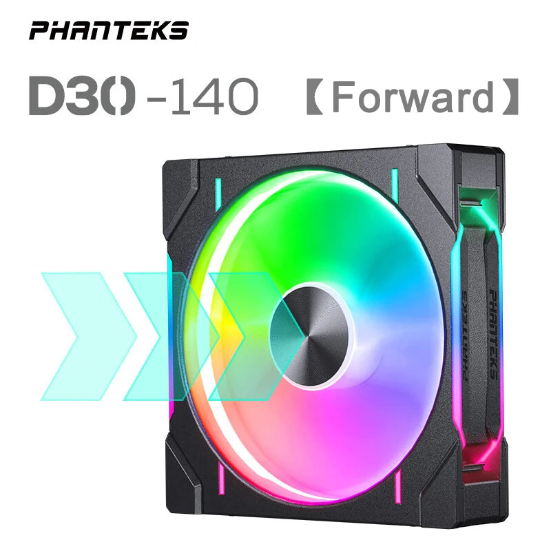 Phanteks D30-140 ARGB Case Fan 140mm CPU Cooling Fan 4PIN PWM Air Cooler Fans Wireless Splicing Computer Heat Dissipation Fan