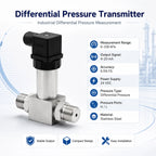 Industrial Differential Pressure Sensor 0-100kPa 4-20mA Stainless Steel Transmitter for Air Gas Water