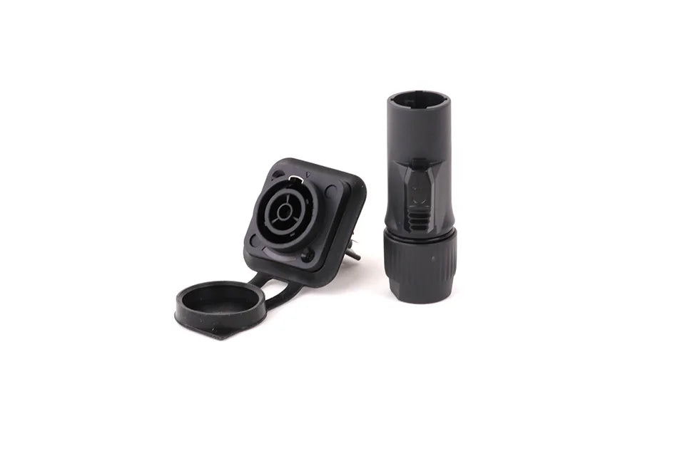 2pcs 3Pins Waterproof IP65 True Locking Powercon Male Plug Jack Power Female Sockets Chassis Wire Connectors