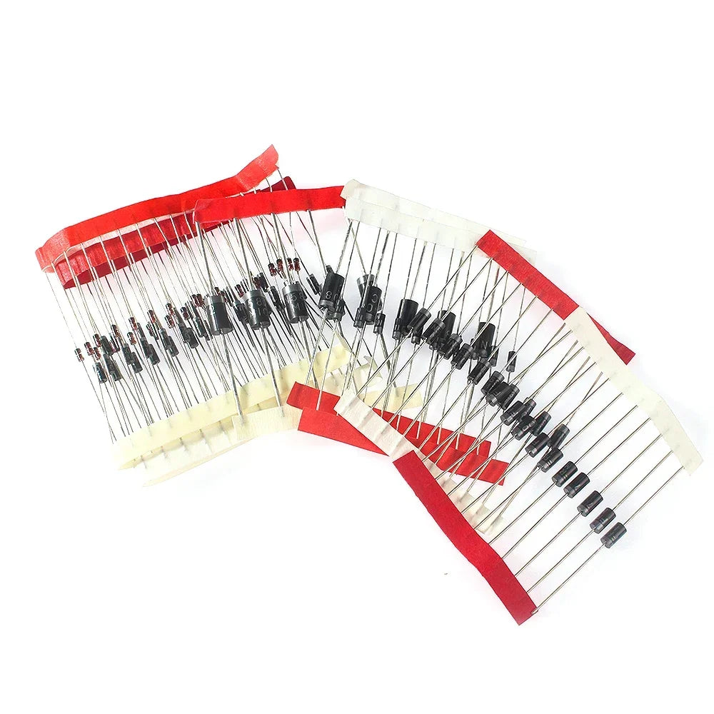 50/100/200pcs Rectifier Diode Schottky Diodes Kit 1N4007 1N4148 1N5819 1N5399 1N5408 1N5822 FR107 FR207 Fast Switching