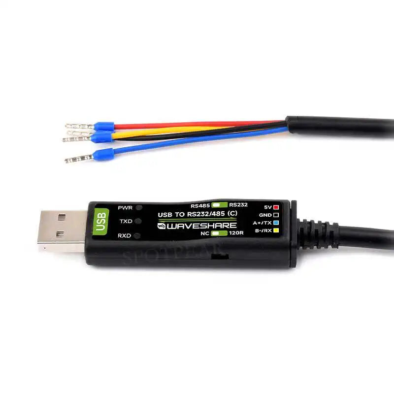 Industrial Grade USB to RS232/485 Serial Cable (C), 2m, Supports 3.3V/5V, Original FT232RNL Chip