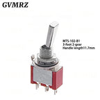 2PCS Flat Handle 6mm Panel Mount Mini Toggle Switch 3/6Pin 2/3 Positions ON OFF ON Locking Momentary RC Model Remote Controlller