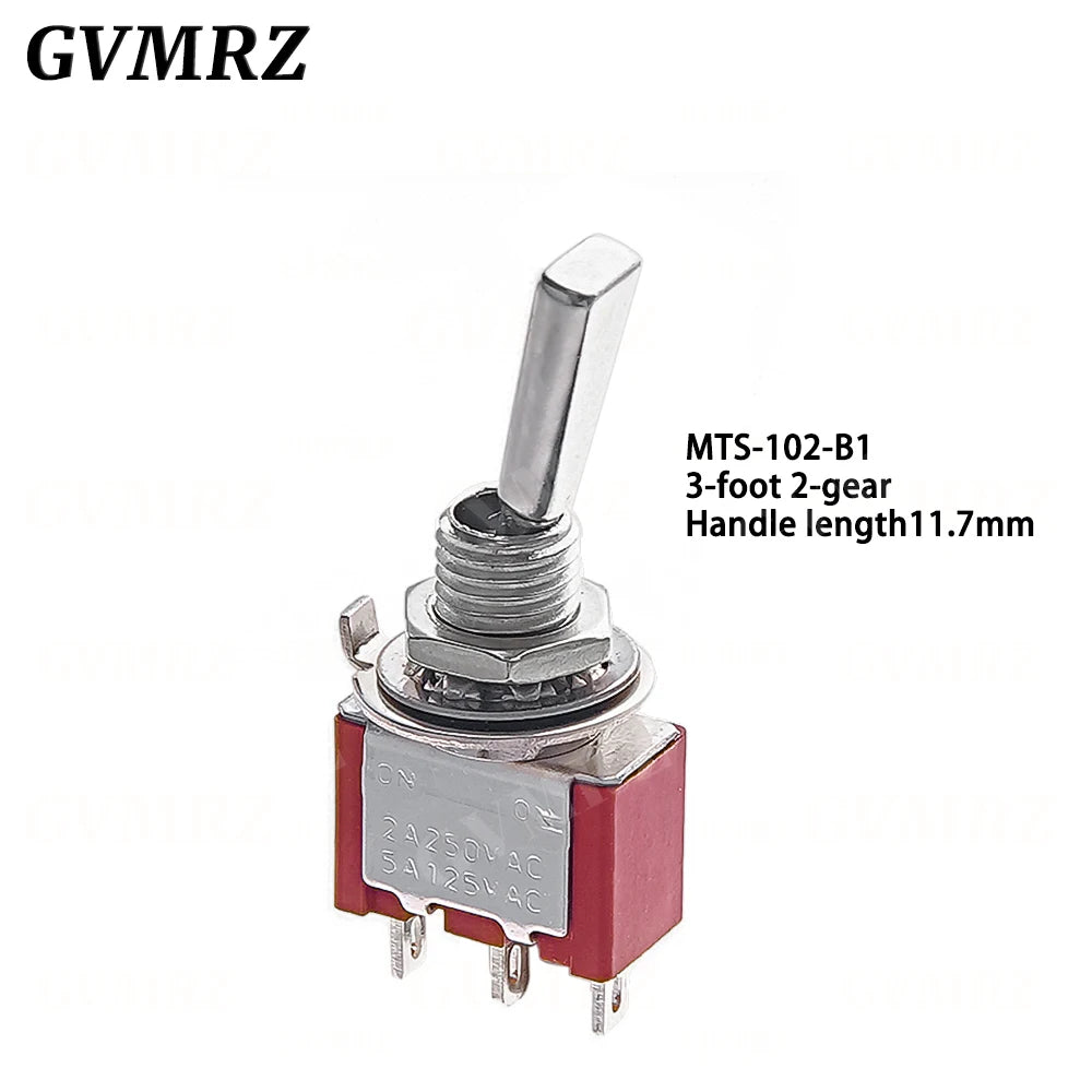 2PCS Flat Handle 6mm Panel Mount Mini Toggle Switch 3/6Pin 2/3 Positions ON OFF ON Locking Momentary RC Model Remote Controlller