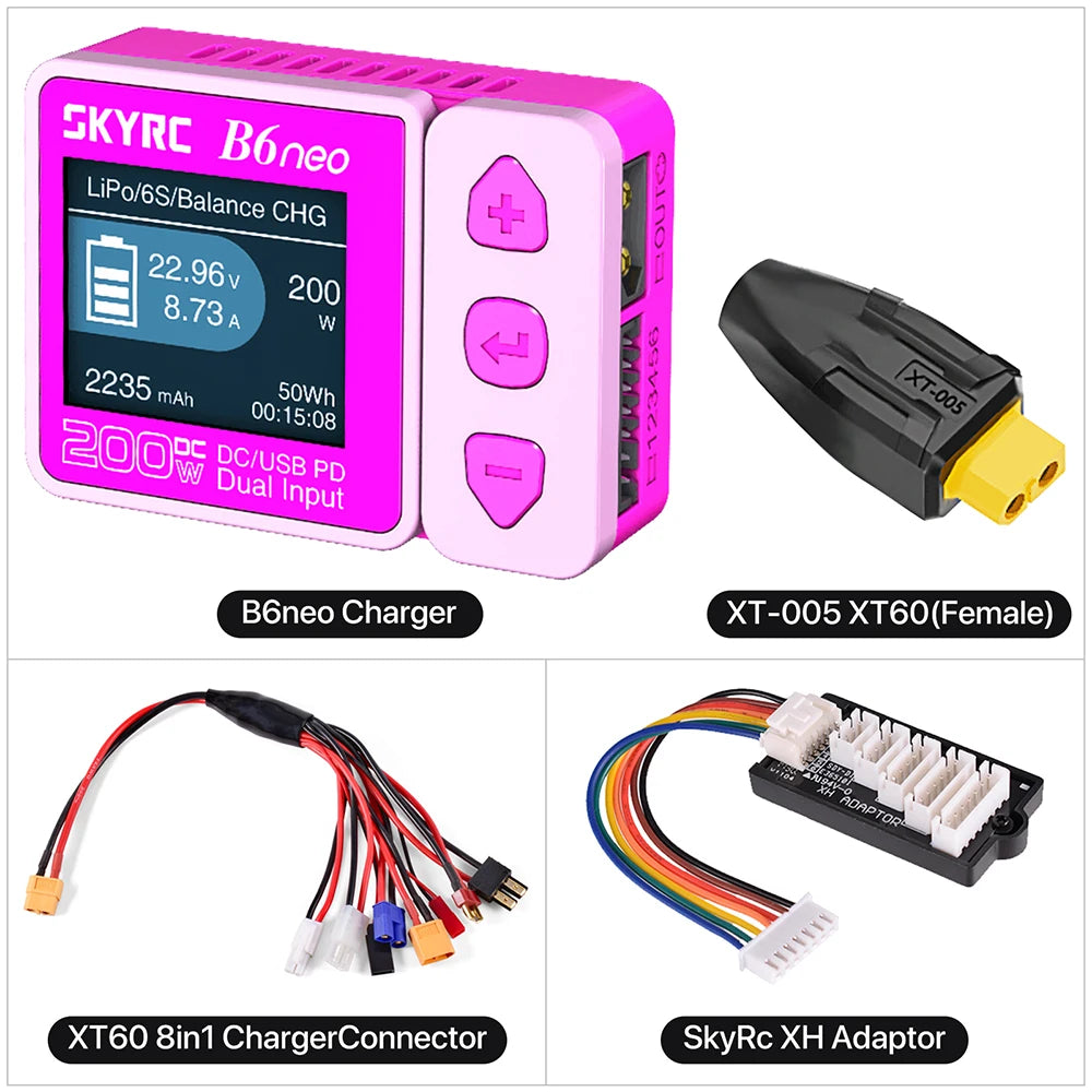 SKYRC B6neo / B6neo+ LiPo Battery Smart Balance Charger DC 200W PD 80W Input for RC Model Car Ship Boat Airplane