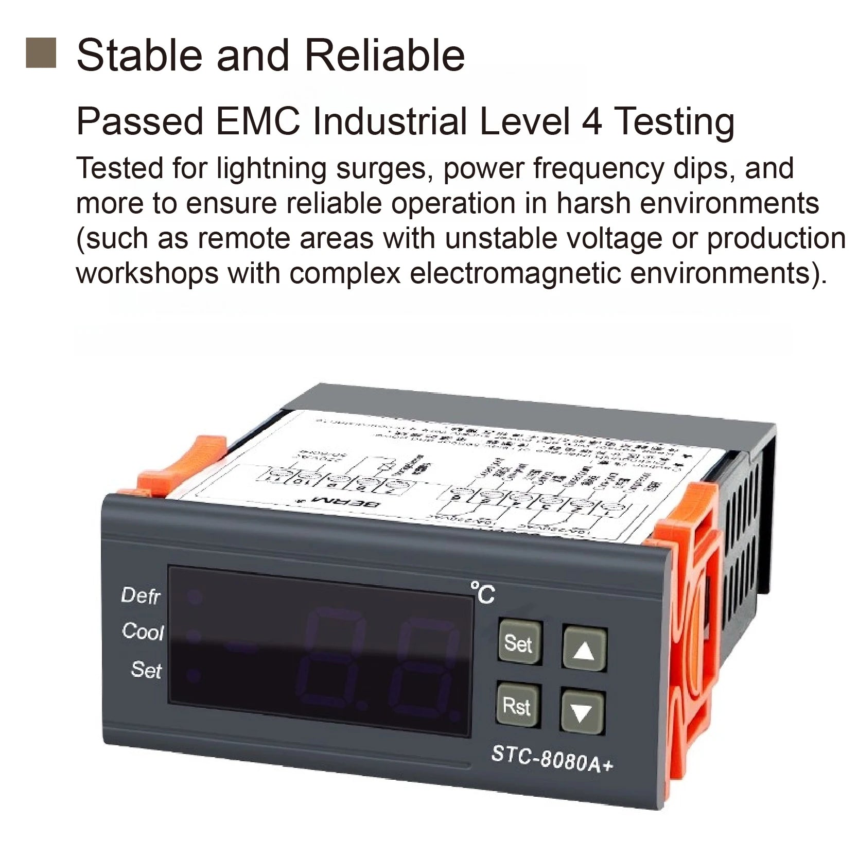 STC-8080A+ Digital Temperature Controller Thermostat Switch for Freezer Refrigerator Cold Storage Cooling Defrost Display