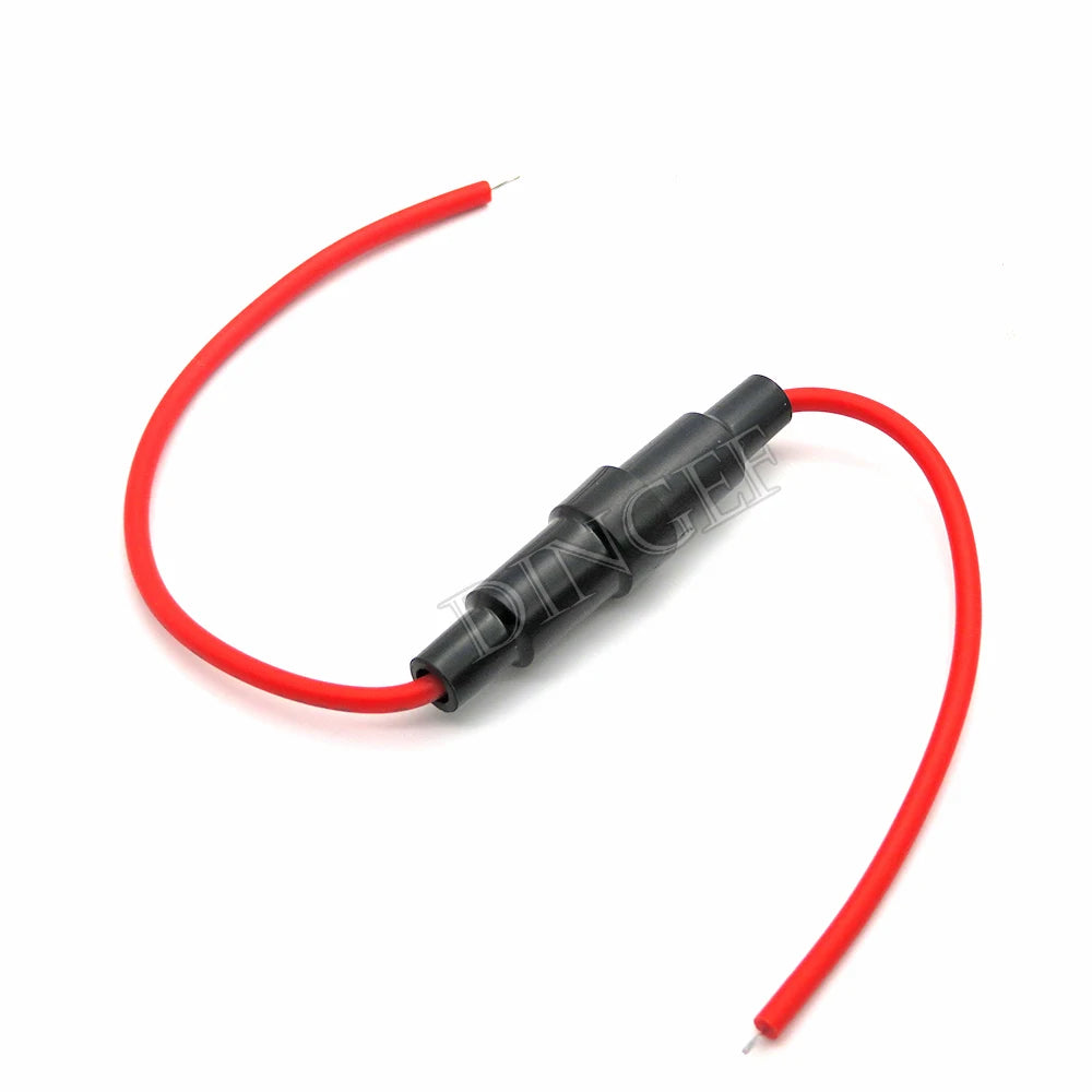 5Set 5*20mm 6*30mm Glass Fuse Holder Screw Type 5X20mm with 22AWG Wire Cable 250V 5X20MM Glass Fuse Tube Fuse Casing 6x30mm