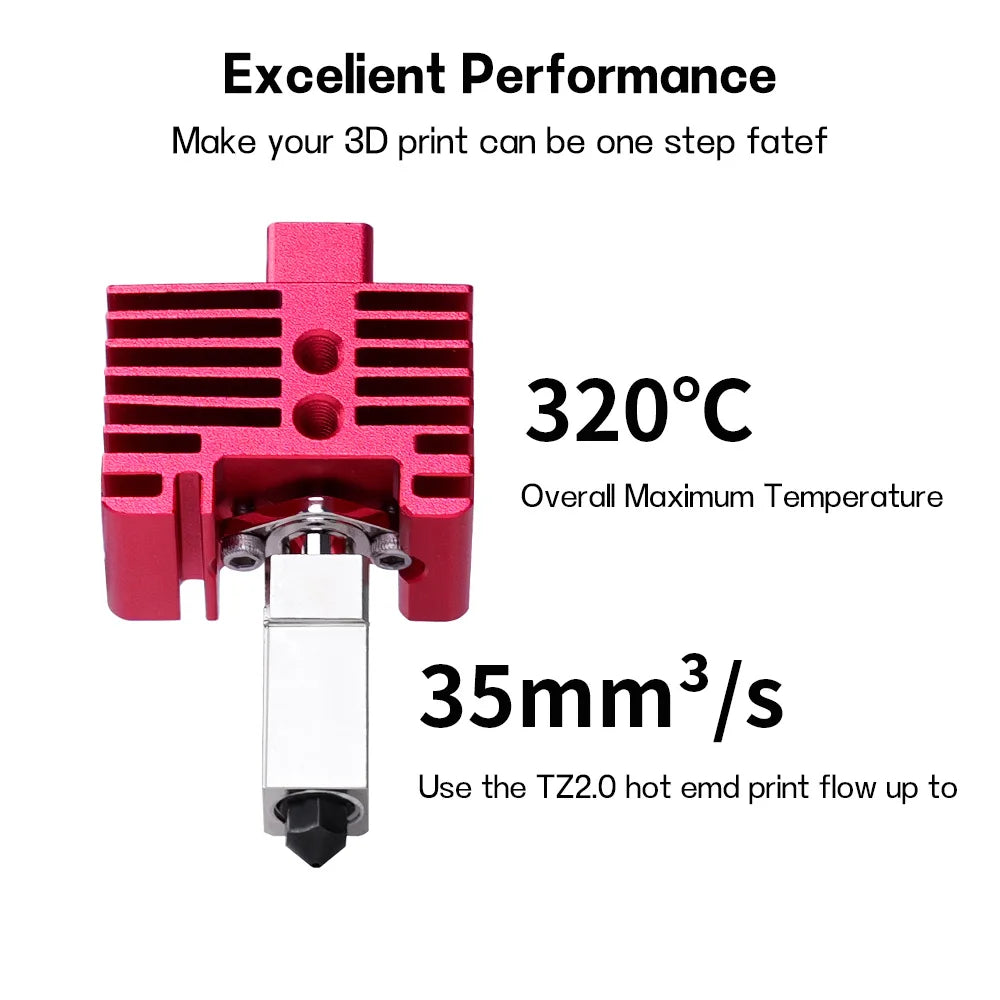 Upgrades V2.0 For Bambu Lab P1P Hotend Kit Bi Metal Throat For Bamboo X1C Hot End X1 Nozzle P1S Thermistor Hardened Steel Nozzle
