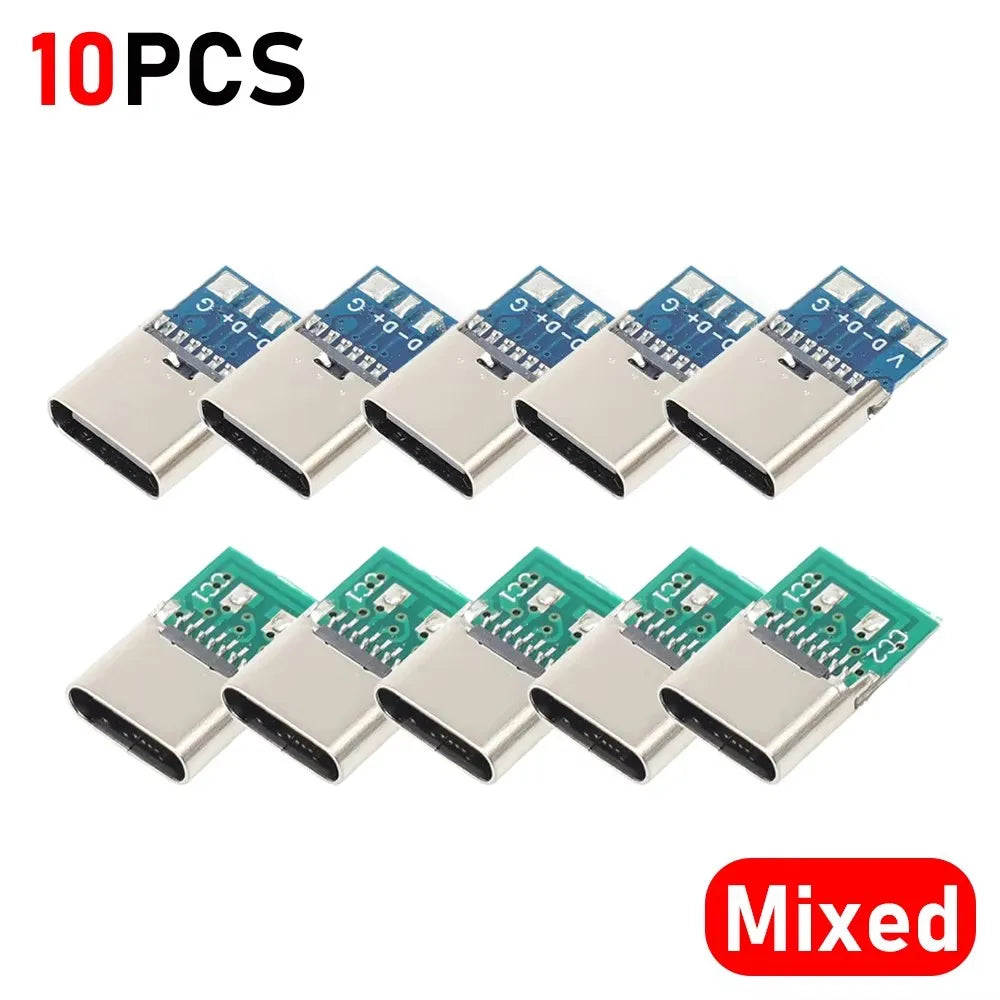 20-1pcs 5/6Pin Type C Female Connectors Usb Electric Terminals Welding DIY Data Cable Support PCB Board Jack Equipment Repair