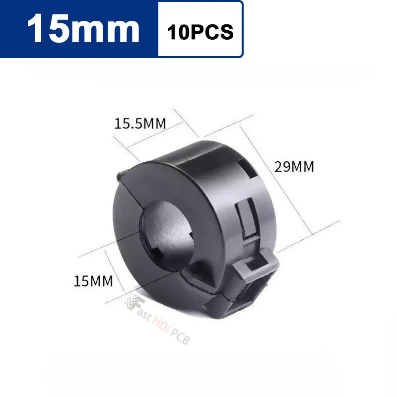 Snap-On EMI Filter Ferrite Bead Clamp-On Nickel-Zinc Ferrite Core for HDMI USB AV Cables, Inner Diameter 5-13mm Black Gray