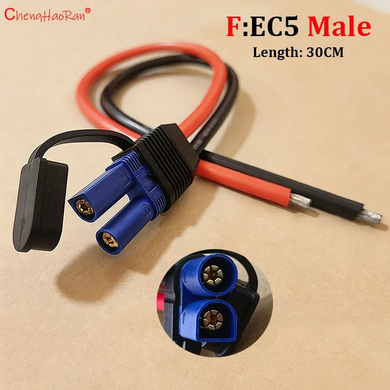 ChengHaoRan 1Set Weldable EC5 Model Aircraft Plug Male  Female Plug 15/30/50/100cm Extension Cord High Current  Plug
