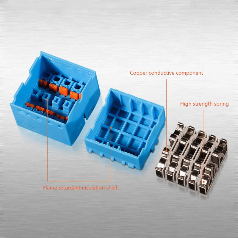 Wire Electrical Cable Connectors PTFIX 2.5mm² Terminal Block Plug-in Splitter Spliceable DIN-Rail Junction Box Connection Tools