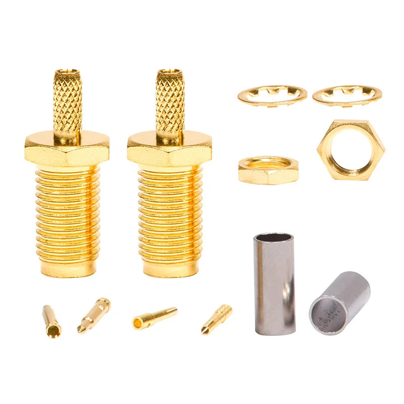 5PCS SMA-KY-1.5 Male Plug Open Sunroof Connector SMA Female Jack Nut RF Coaxial Crimp Cable for RG174 RG316 LMR100 Cable