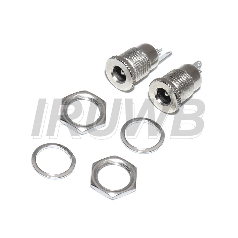 5PCS DC-099 Open Hole 11MM 5.5*2.1 5.5*2.5 DC099 5.5 mm x 2.1mm DC Power Jack Socket Female Panel Mount Connector Metal