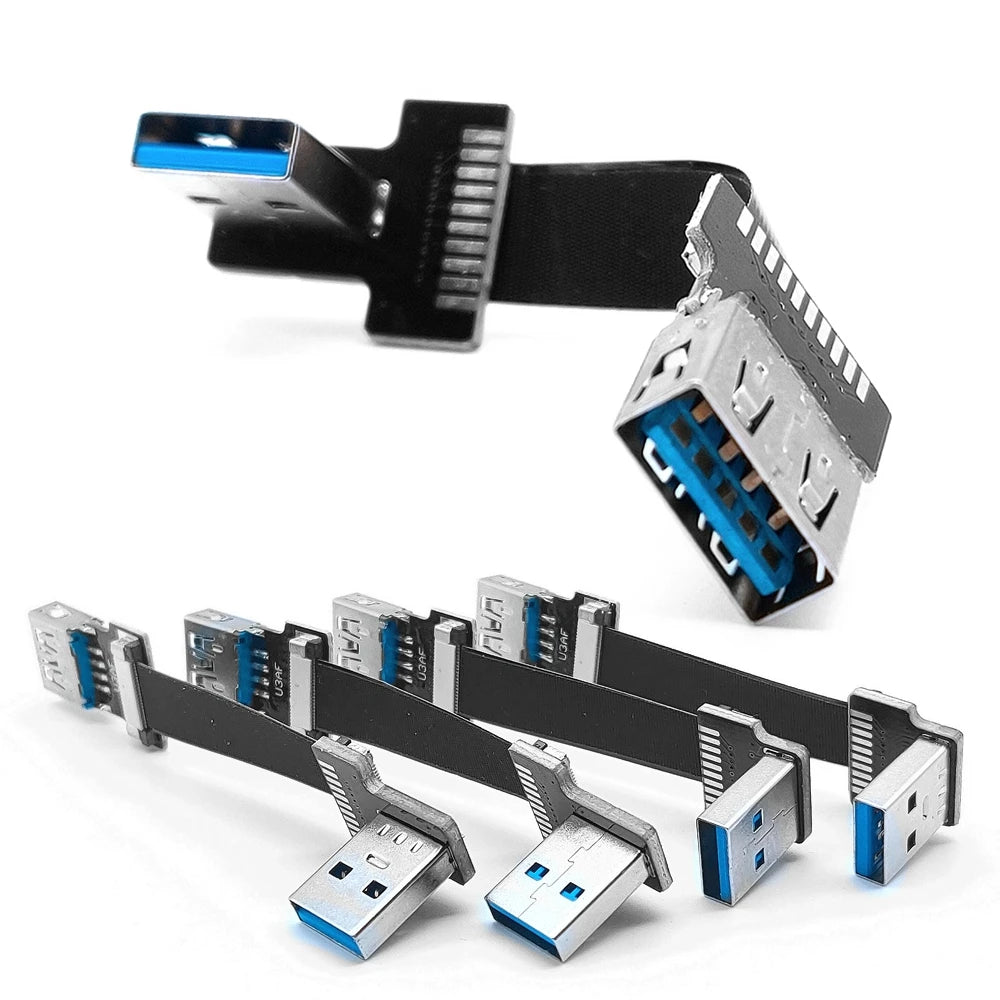 USB 3.0 male female conversion fpc elbow USB flat extension cable with 90 ° left and right bending USB port