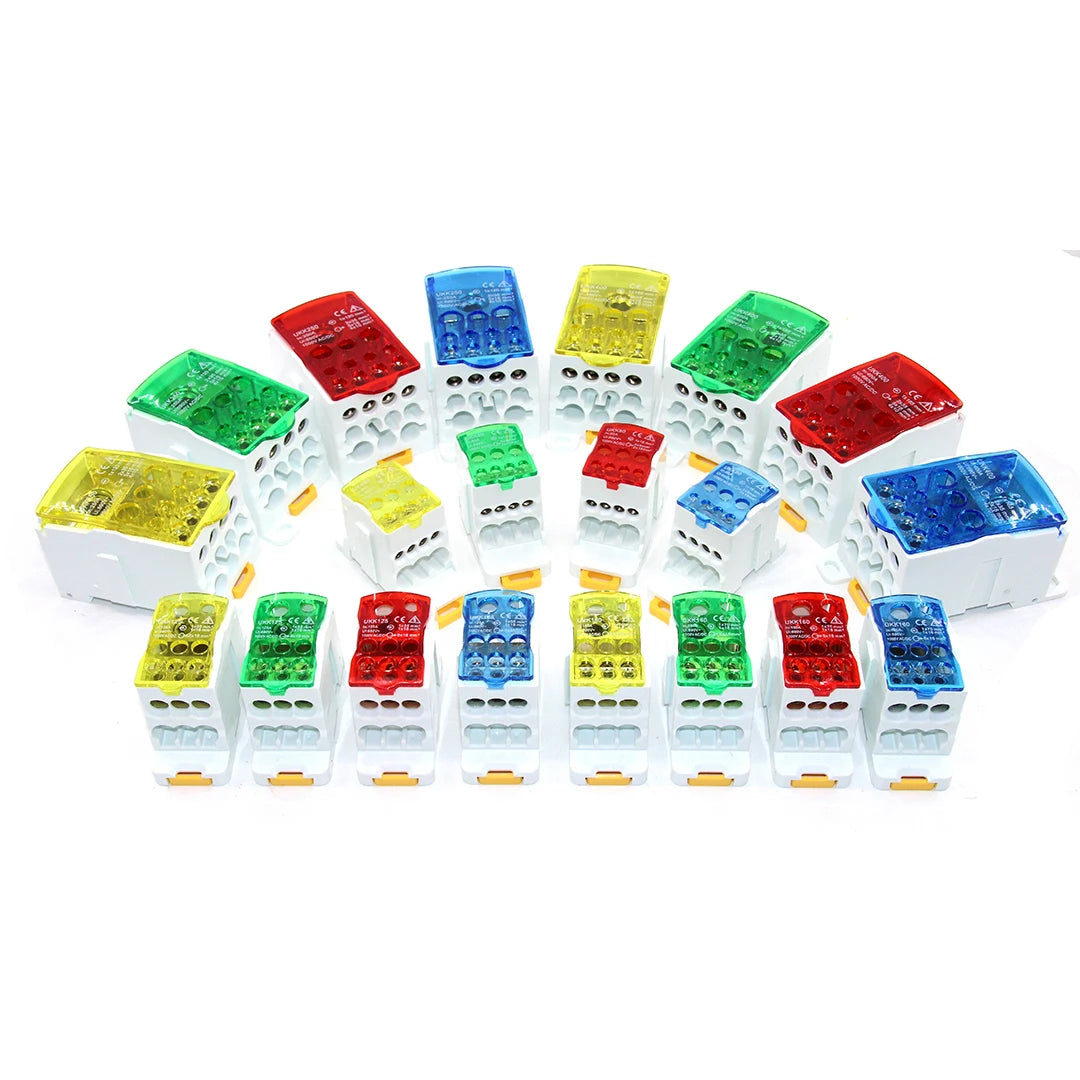 Din Rail Terminal Block Distribution Power Wire Electrical Connector Electric Split Junction Box UKK80A/125A/160A/250A/400A/500A