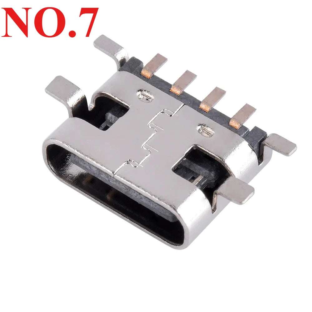 10Pcs USB Connector Type C Female Charging Port Jack 2/4/6/16 Pin Type-C Socket PCB Soldering SMD SMT DIY Repair Type C Adapter