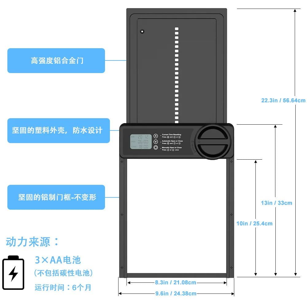 Upgraded 2nd Gen Automatic Pet Door Smart Timer Lift For Dogs Cats Cold Resistant Durable Pet House