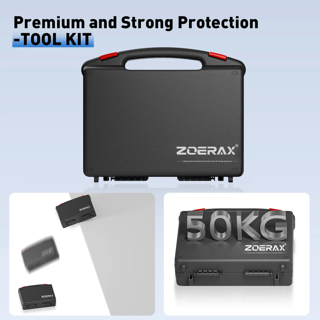ZoeRax 9 in 1 RJ45 Crimper Tool Kit with Wire Tester/Tracker,Crimping Tool,CAT6 Connector,Cover,Punch Down Tool,Stripper,Cutter