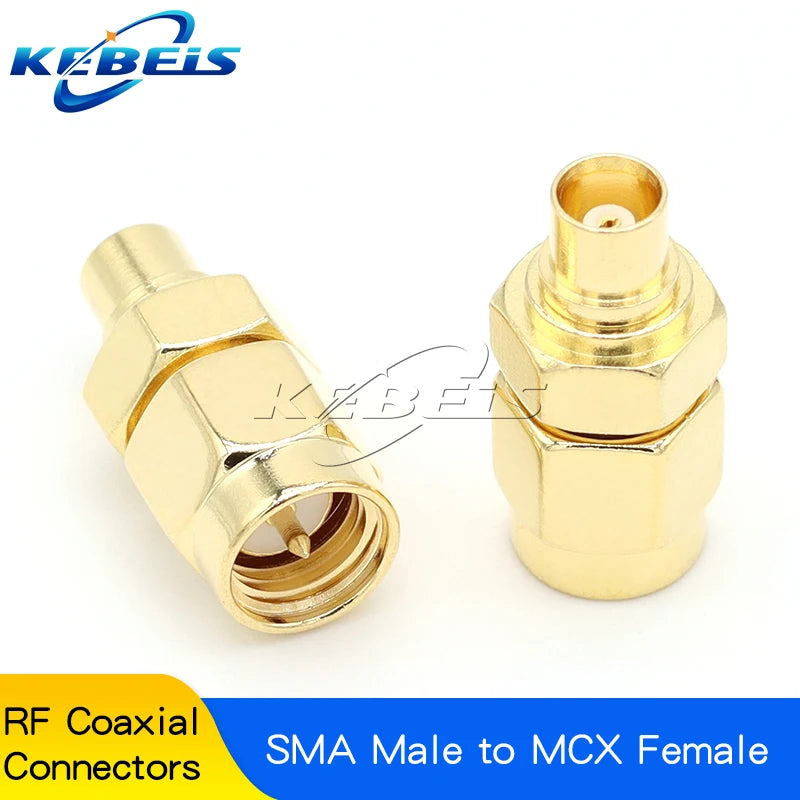 1Pcs SMA to MCX/MMCX Adapter MMCX to SMA Male Plug & Female Jack Straight RF Coaxial Antenna Connector Kit High Quality KEBEIS