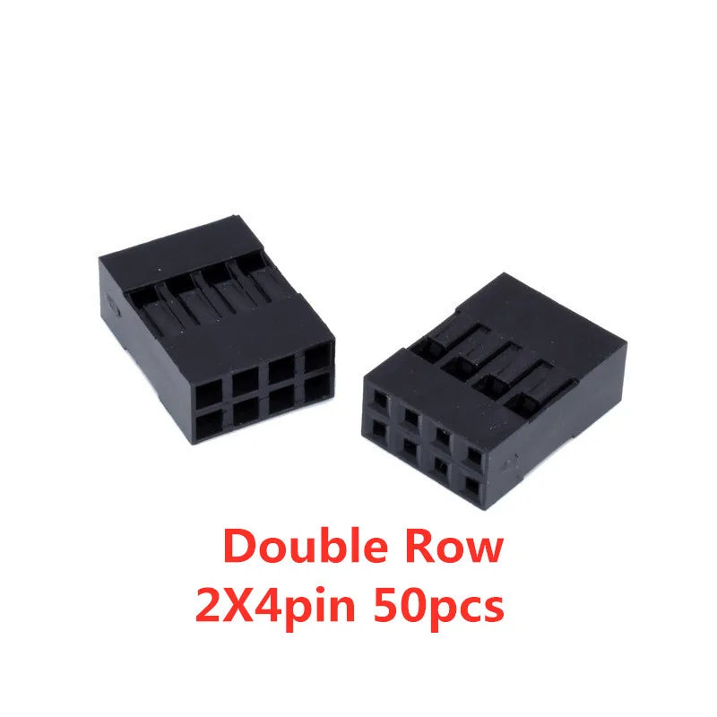 50pcs 2.54mm Dupont Connector Male/Female Pin Way Cable Plug 2/3/4/5 Pin Electrical Pin Jumper Header Housing Wire Connector Kit