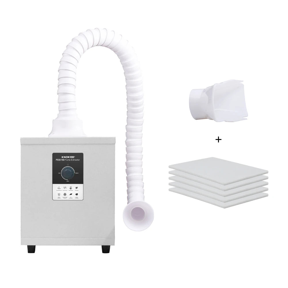 KNOKOO FES150 Industrial Laser Fume Extractor DTF Smoke Purifier 99.9% Purification HEPA Filter for 3D Printing Nail Salon