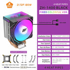 METALFISH ZH1400 CPU Cooler 4 HeatPipes 4PIN PWM Silent ARGB Fan For Intel 1700 1200 115X 1366 2011 AM5 AM4 AM3 x99 x79