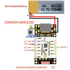 Smolslime Module Based On NRF Slimevr Module,Promicro NRF52840 + (LSM6DSV + QMC6309 )