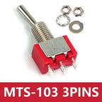 10Pcs Miniature Toggle Switch ON-OFF-ON /ON-ON MTS-102 103 MTS-202 203 Micro Switch with Solder Terminal Waterproof Cap