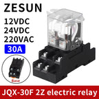 1pcs JQX-30F 2Z high-power high current 30A intermediate relay with base AC220V DC24V/12V ZUSUN