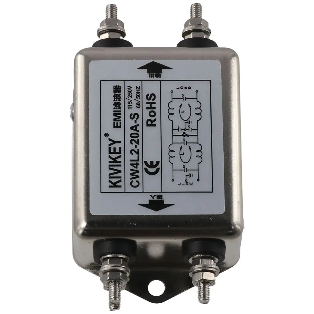 Noise Suppressor Power EMI Filter Termianl Single-Phase Line-Conditioner JREle AC 115/250V 20A CW4L2-20A-S