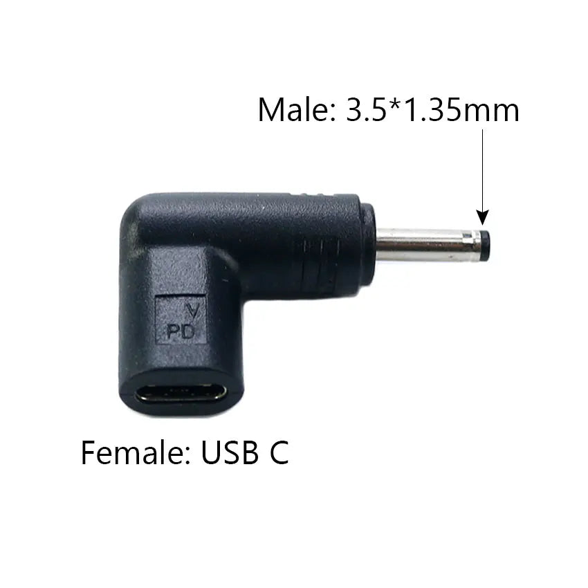 USB C PD to DC Power Connector Universal 12V 15V 19.5V Type C to DC Jack Plug Charging Adapter Converter for Tablet Router