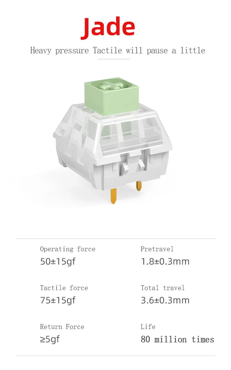 Kailh Box Jade Navy Keyboard Switch Clicky Tactile Switches For DIY Mechanical Keyboard SMD MX 3Pin Switchs Customize Gamer PC