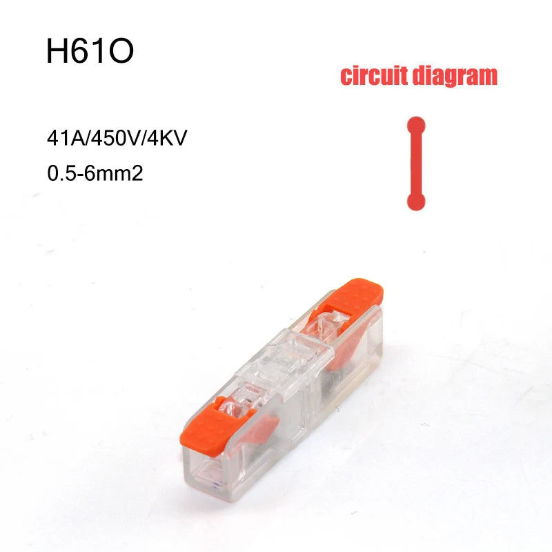 High Power 6mm² Fast Wire Electrical Connectors Universal Compact Splitter Push-in  Cable Wire Connector Fast Terminal Block