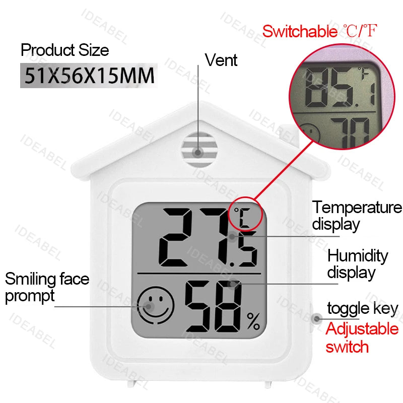 Electronic Temperature Humidity Meter Sensor Gauge Weather Station For Home ﻿LCD Digital Thermometer Hygrometer Indoor Room