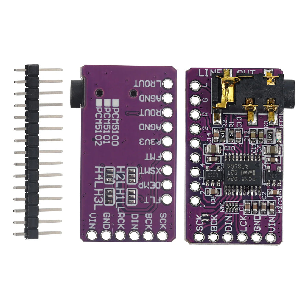 PCM5102 PCM5102A DAC Sound Card Board pHAT 3.5mm Stereo Jack 24 Bits Digital Audio Module for Raspberry Pi Beyond