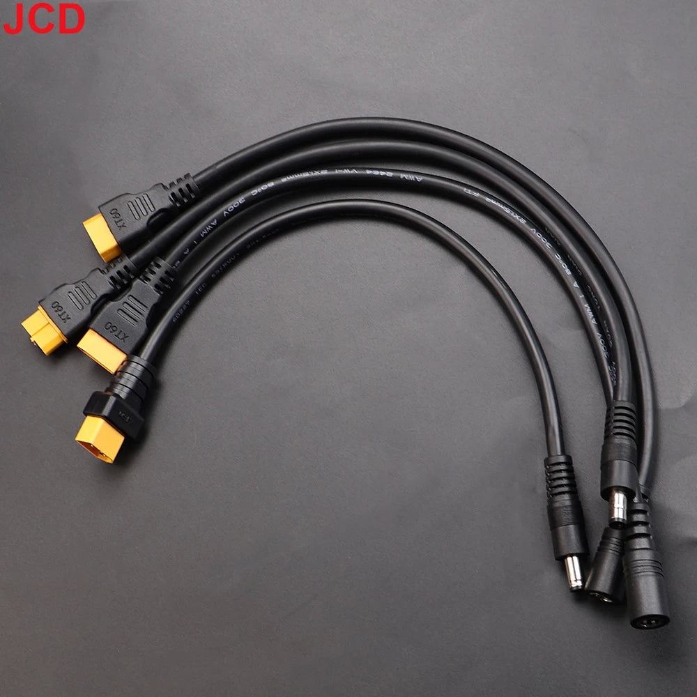 JCD 1pcs 10A Ultra-soft XT60 Plug Male Female Connector to DC 5525/DC5521 Power Cable for Fly Multirotor Field Repairs Apply