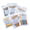 300PCS/Set 30 Kinds 1/4W 1/2W 1W 2W 3W Resistance 1% Metal Film Resistor Pack Assorted Kit 0.1R-750R 1K-820K Resistor 150PCS/Set