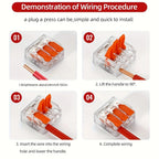Multi Port Orange Universal Quick PlugIn Terminals Connectors Wire Connector Terminals Two Hundred Fifty Volt Thirty Two Amp