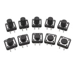 20Pcs/lot 12x12mm Panel PCB Momentary Tactile Tact Push Button Switch 4Pin DIP 12x12mmx4.3mm/4.5/5/6/6.5/7/8/9/9.5/10/11/12mm