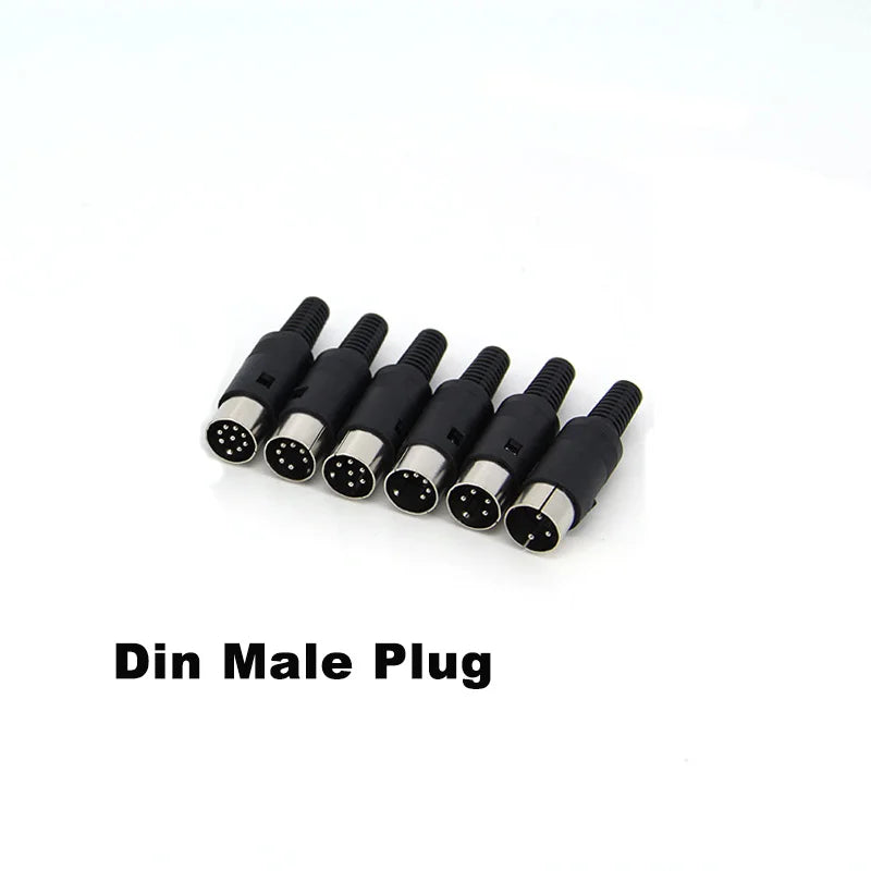 Soldering Cables Mini or DIN 3/4/5/6/7/8 Pin Male Connector S-Video Terminal Circular Plug Plastic Handle Adapter u
