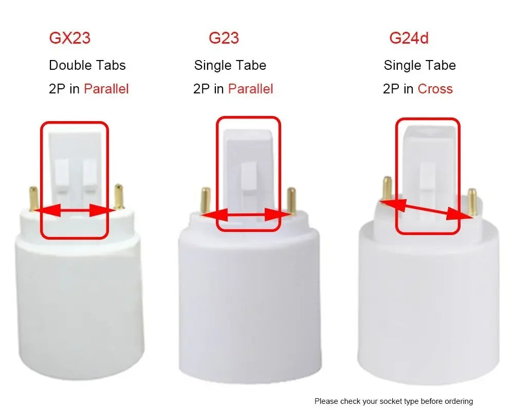 4pcs G23 To E26 E27 Lamp Base Adapter CFL 2Pin PLS LED Table Desk Reading Light Bulb Lamp Holder Converter Extender