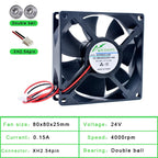 ACP8025 8cm 80mm Fan 80x80x25mm DC5V 12V 24V 2pin Cooling Fan Suitable for Chassis Power Inverter