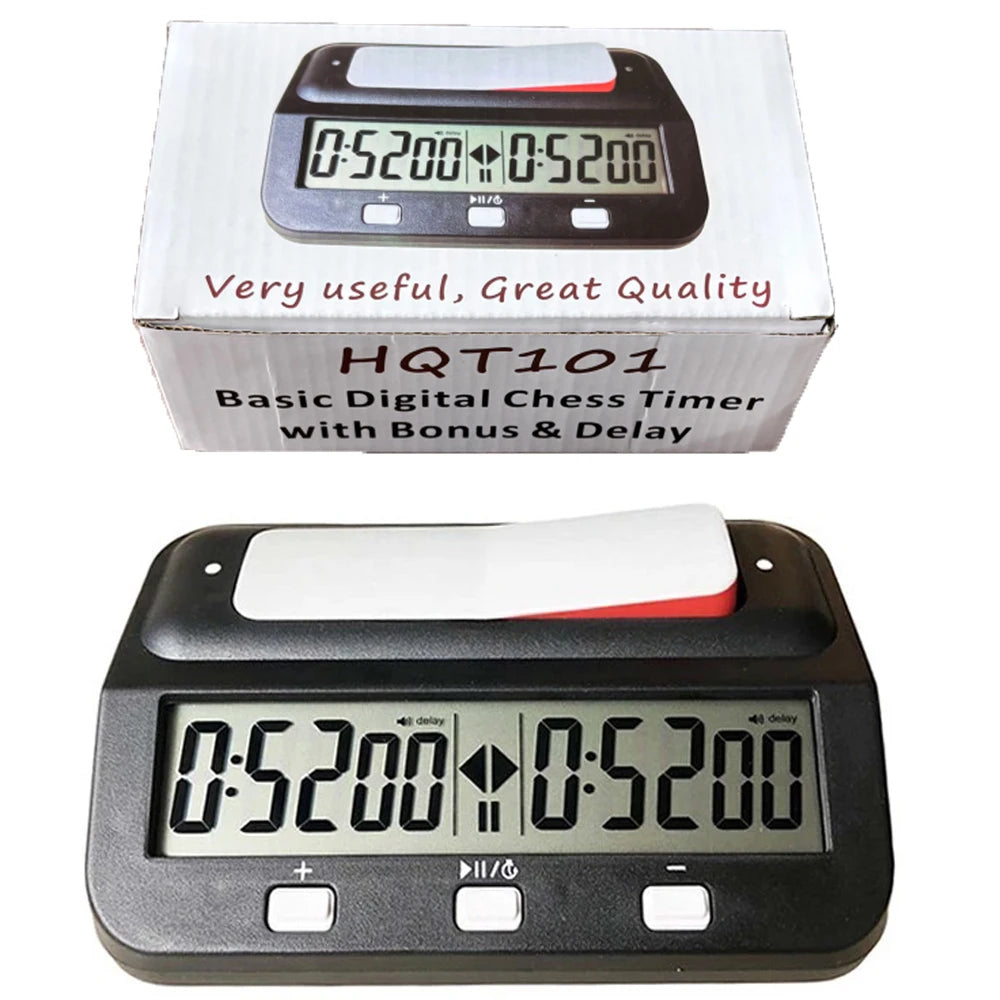 HQT101 Digital Chess Timer Count Down Up Chess Clock Professional Memory Function Chess Timer for Game Competitions