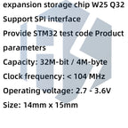 W25Q128FV 128Mbit (16MB) SPI NOR Flash Memory Module - 3.3V BV/FV Package for STM32 Development
