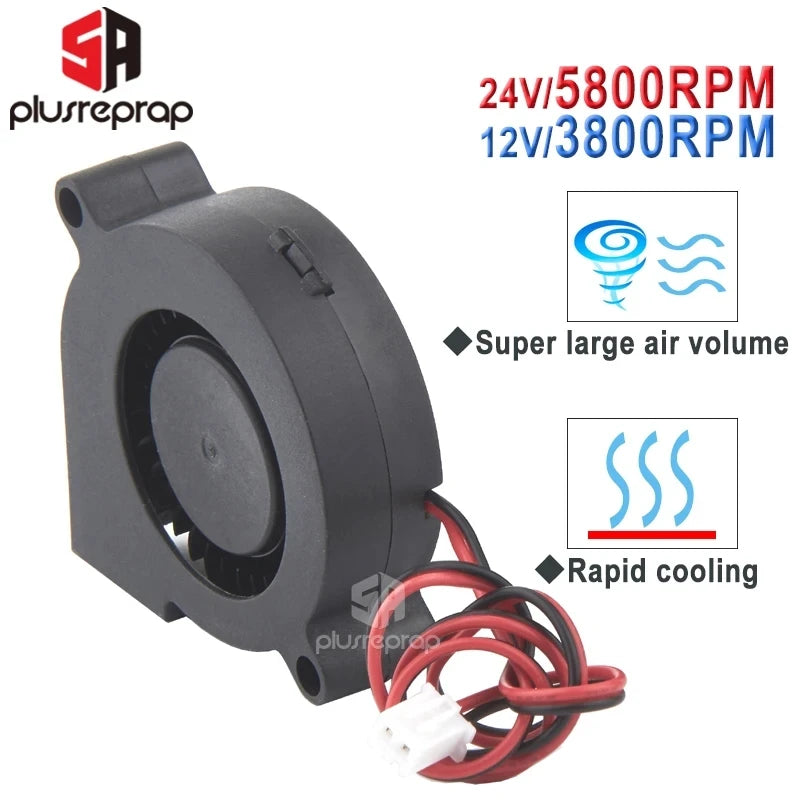 5015 Oil/Ball Bearing Fan 12V/24V Brushless DC Cooler Blower 50x50x15mm Black Plastic Kits J-Head Hotend  Extruder 3D Printer