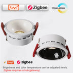 3CCT Tuya Bluetooth/Zigbee Matter Recessed Smart LED Anti Glare Downlight Lamp 7W-20W Spot Light Fixtures Indoor Home Lighting