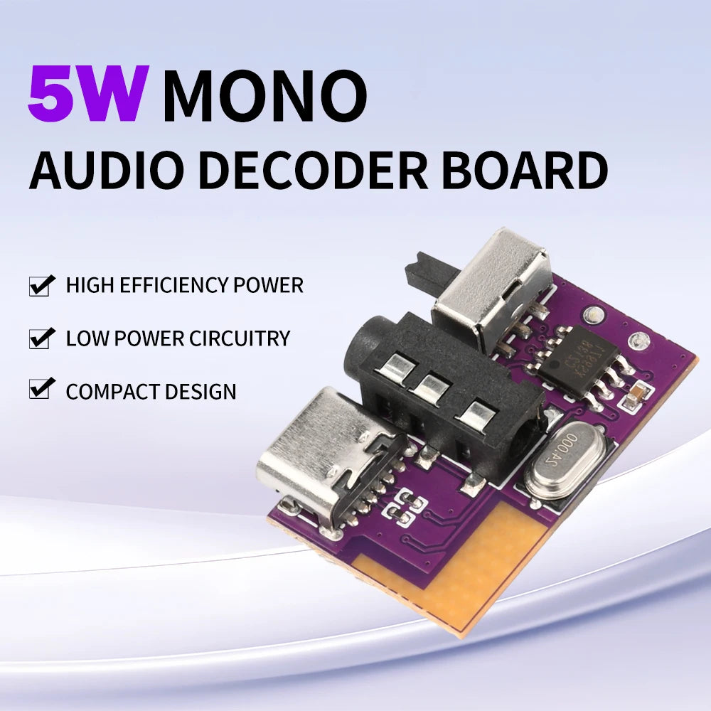 1-10 PCS DIY BT Audio Receiver Board DC 3.5V-5V 5W Mono Amplifier Decoder Board MP3 Player TWS 3.5mm AUX Speaker Stereo Module